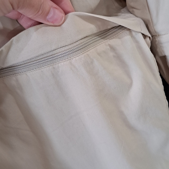 L.L. BEAN Men's Large Convertible Pants Zip Off Nylon Belted Tan 34" Waist Hike - Picture 6 of 12